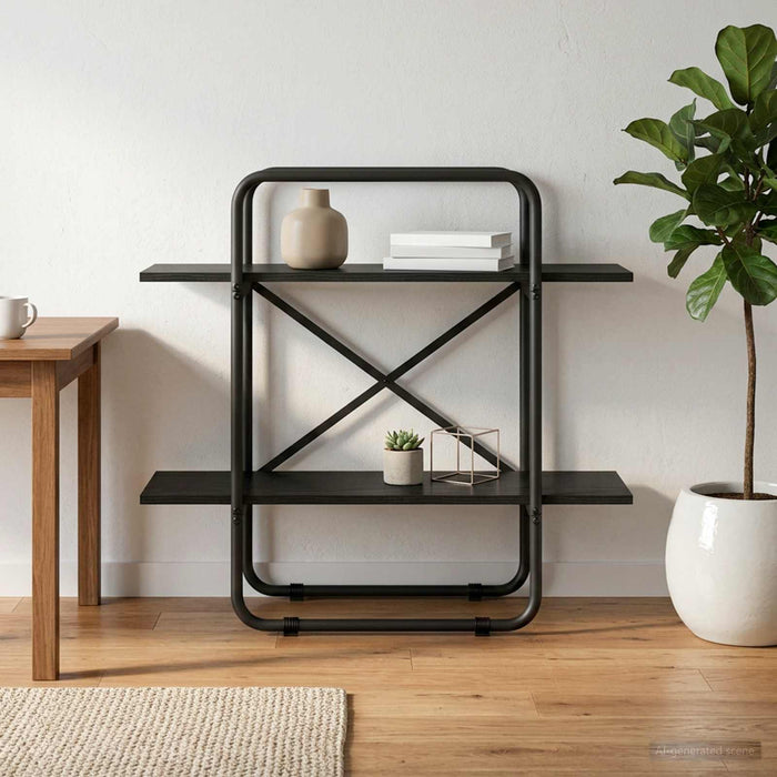 Raft pentru cărți 2 niveluri 60 x 35 x 70 cm PB Stejar Negru WALTI