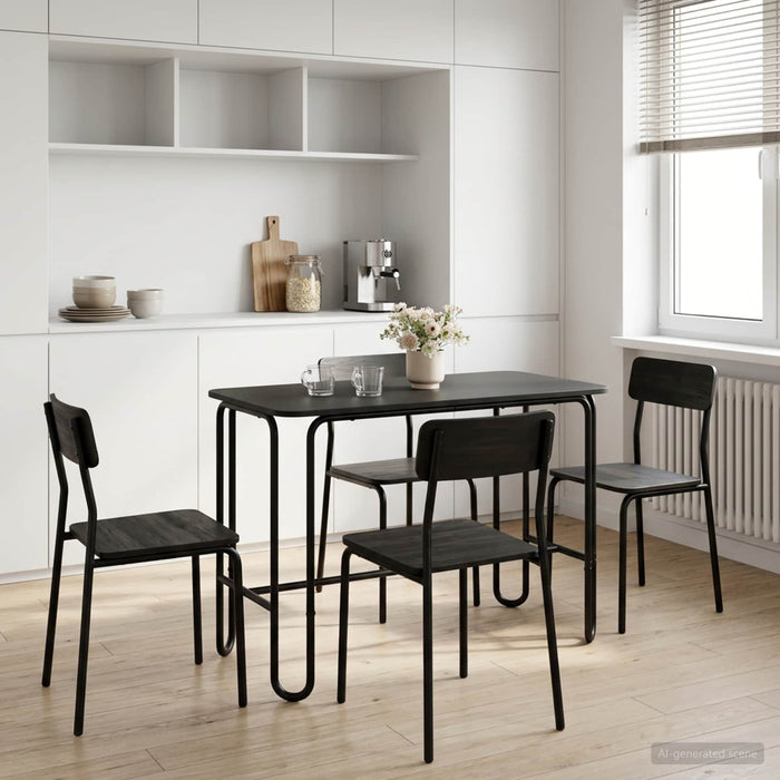 Masă de dining 100 x 50 x 75 cm Lemn prelucrat Negru WALTI