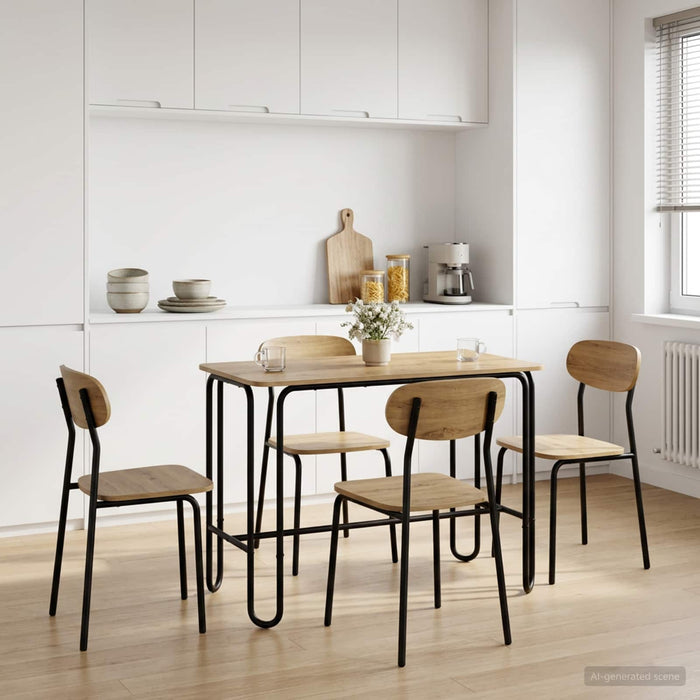 Masă de dining 100 x 50 x 75 cm Lemn prelucrat Stejar Artizanal WALTI