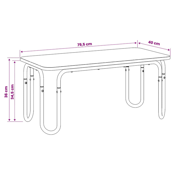Masă de cafea Gri Beton 79,5 x 40 x 36 cm Lemn prelucrat WALTI