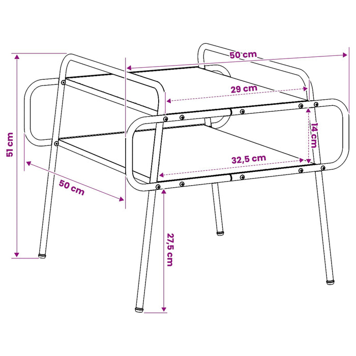 Masă de cafea Lemn vechi 50 x 50 x 51 cm Lemn prelucrat WALTI