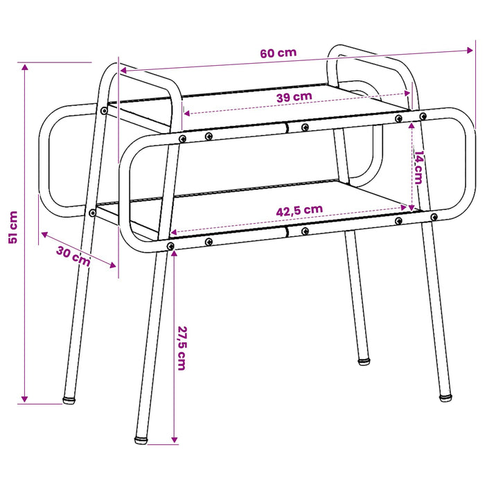 Masă de cafea Stejar Artizanal 60 x 30 x 51 cm Lemn prelucrat WALTI
