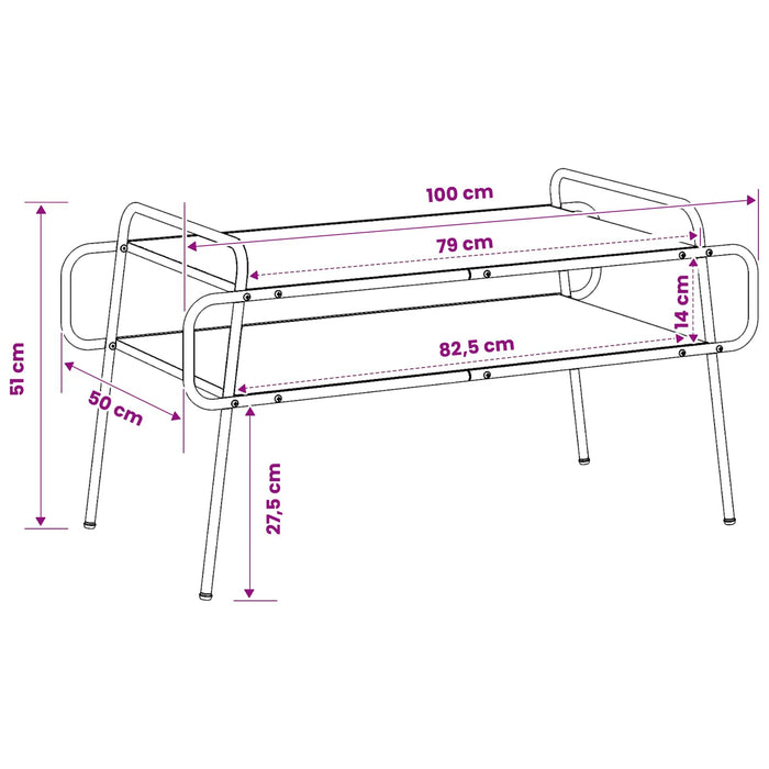 Masă de cafea Stejar Artizanal 100 x 50 x 51 cm Lemn prelucrat WALTI