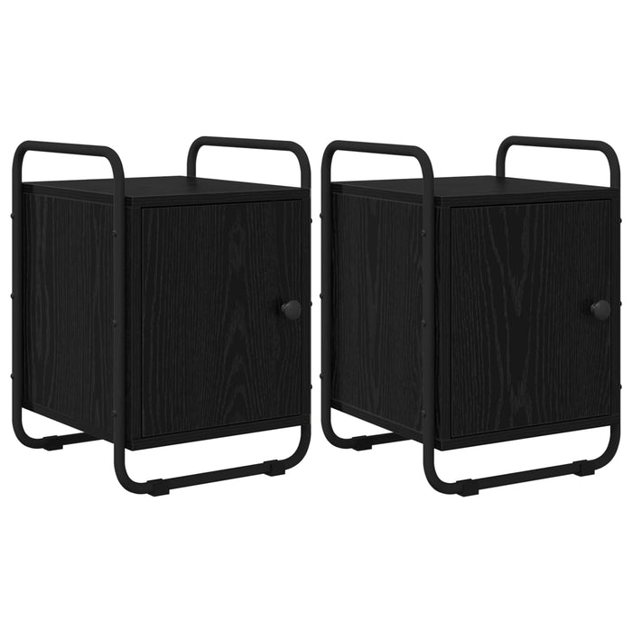 Dulap de noapte 2 buc. Stejar Negru 35 x 36,5 x 50 cm WALTI