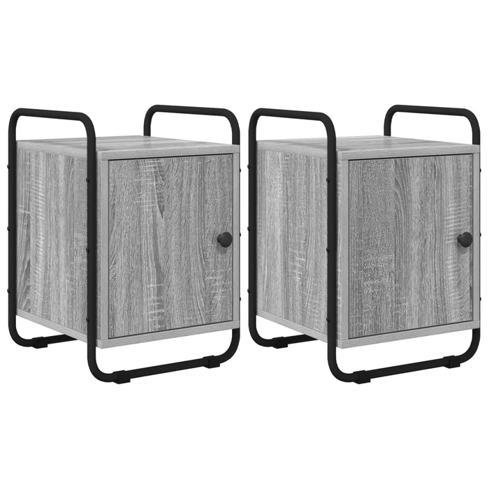 Dulap de noapte 2 buc. Sonoma gri 35 x 36,5 x 50 cm WALTI