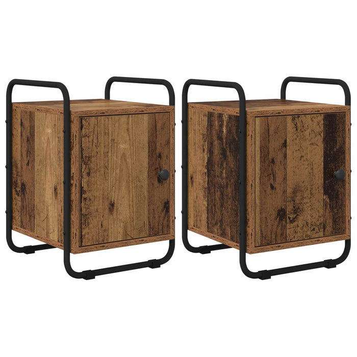 Dulap de noapte 2 buc. Lemn vechi 35 x 36,5 x 50 cm WALTI