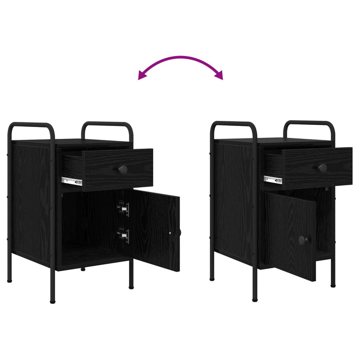 Dulap de noapte Stejar Negru 35 x 36,5 x 61 cm Lemn prelucrat WALTI
