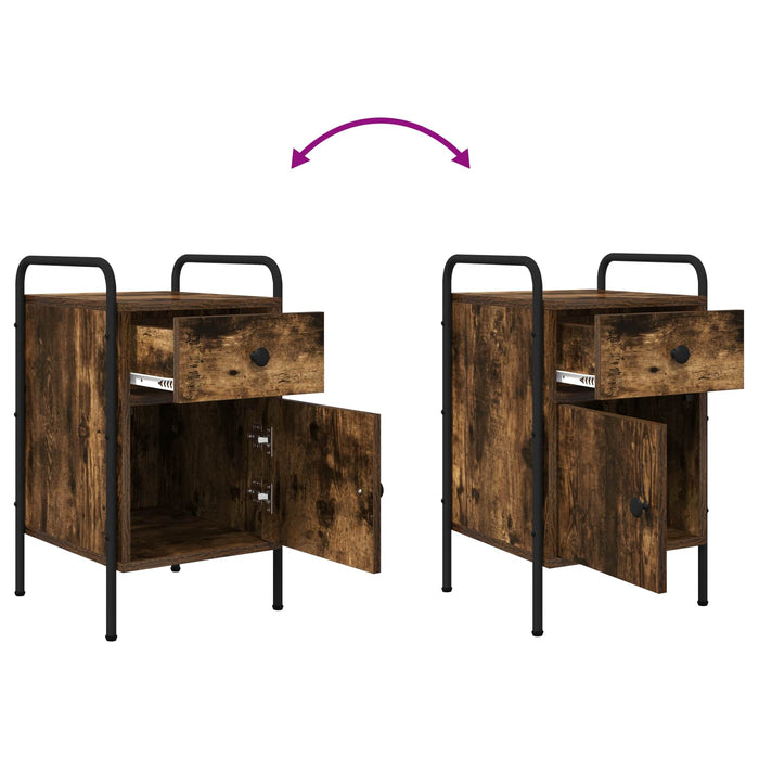 Dulap de noapte Stejar fumuriu 35 x 36,5 x 61 cm Lemn prelucrat WALTI