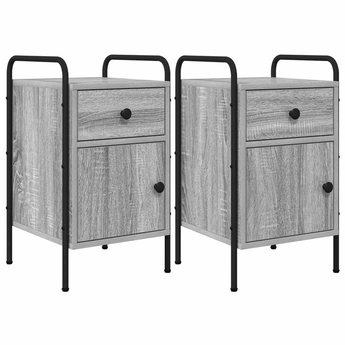 Dulap de noapte 2 buc. Sonoma gri 35 x 36,5 x 61 cm WALTI