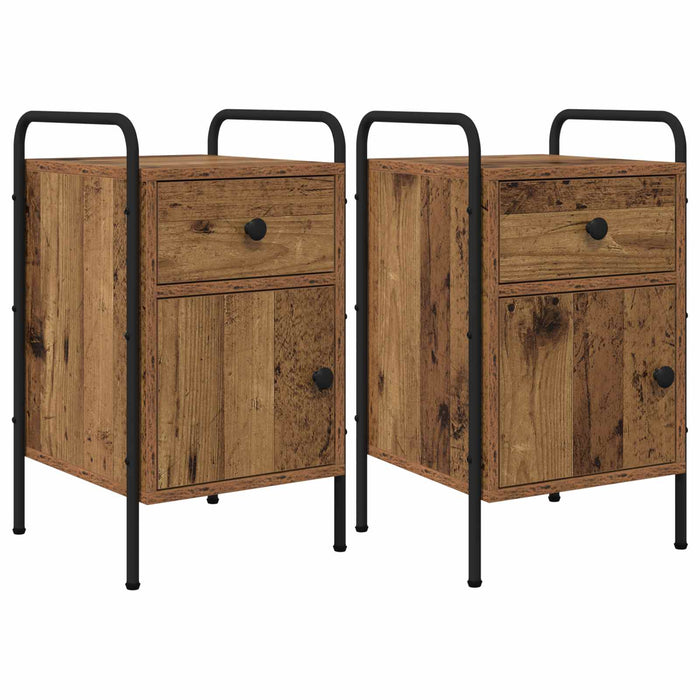 Dulap de noapte 2 buc. Lemn vechi 35 x 36,5 x 61 cm WALTI