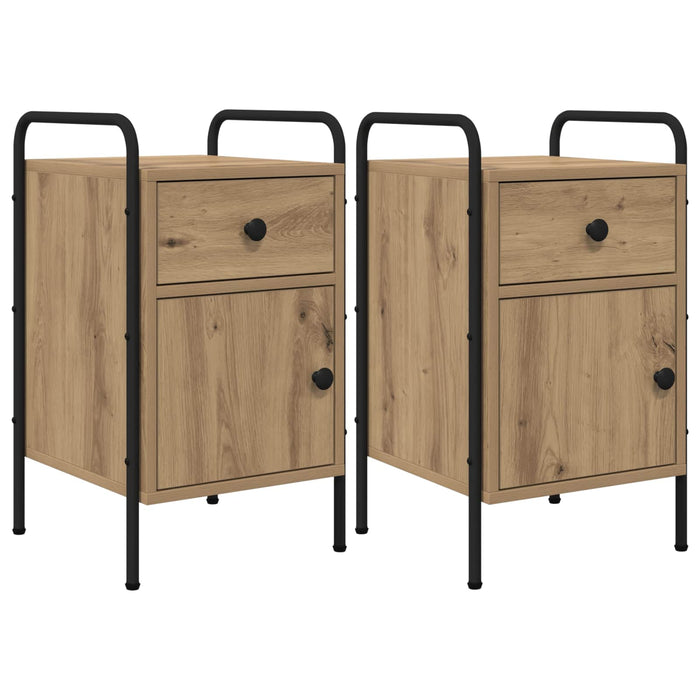Dulap de noapte 2 buc. Stejar Artizanal 35 x 36,5 x 61 cm WALTI