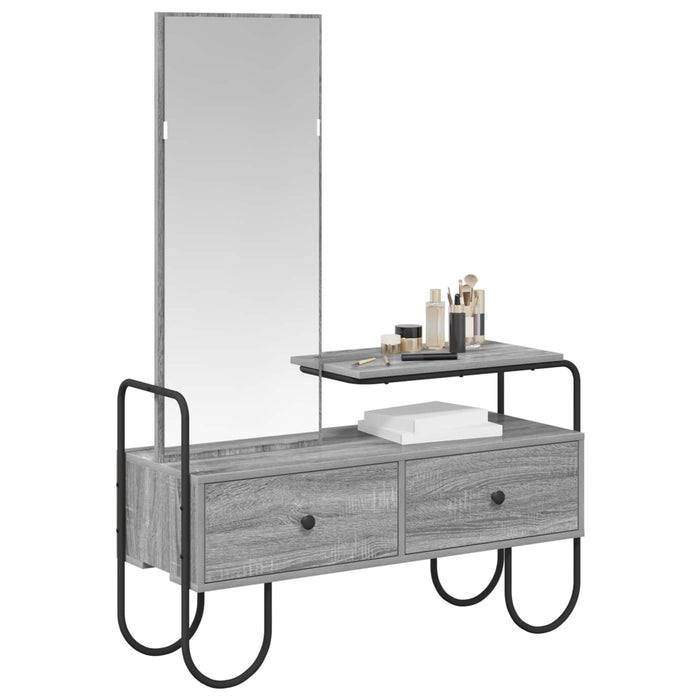 Masă de Machiaj cu sertar cu raft Sonoma gri Lemn prelucrat WALTI