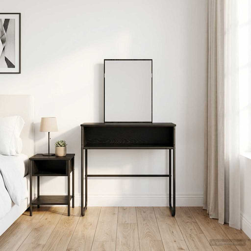 Masă de Machiaj Stejar Negru 81 x 40 x 131 cm Lemn prelucrat - WALTI WALTI