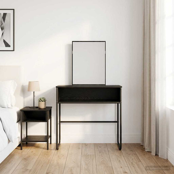Masă de Machiaj Stejar Negru 81 x 40 x 131 cm Lemn prelucrat WALTI