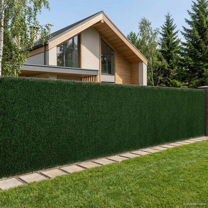 Gard Artificial Verde închis 1,5 x 6 m PVC și Oțel - WALTI WALTI