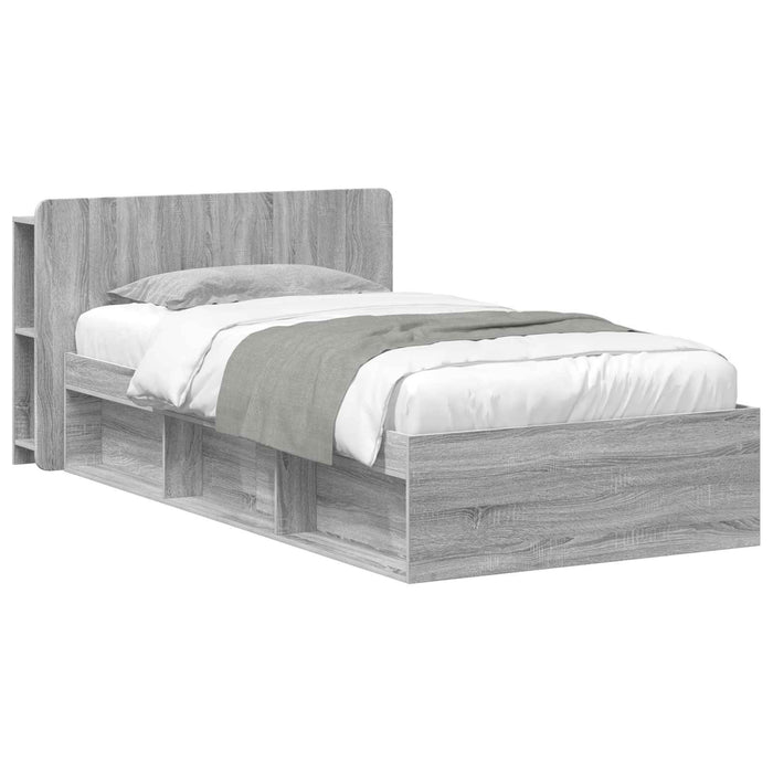 Cadru de pat cu depozitare cu headboard Sonoma gri 75 x 190 cm - WALTI WALTI