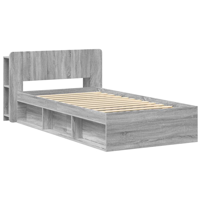 Cadru de pat cu depozitare cu headboard Sonoma gri 75 x 190 cm - WALTI WALTI