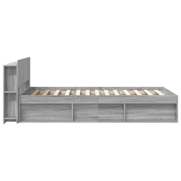 Cadru de pat cu depozitare cu headboard Sonoma gri 75 x 190 cm - WALTI WALTI
