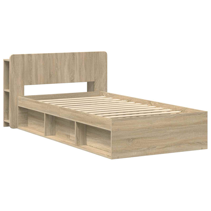 Cadru de pat cu depozitare Stejar Sonoma 75 x 190 cm - WALTI WALTI