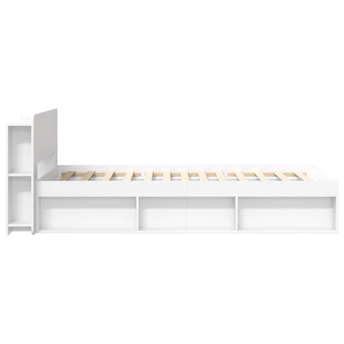 Cadru de pat cu depozitare Alb 80 x 200 cm Lemn prelucrat - WALTI WALTI