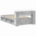 Cadru de pat cu depozitare cu headboard Gri Beton 100 x 200 cm - WALTI WALTI