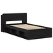 Cadru de pat cu depozitare Negru 90 x 200 cm Lemn prelucrat - WALTI WALTI