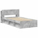 Cadru de pat cu depozitare Gri Beton 90 x 200 cm Lemn prelucrat - WALTI WALTI