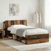 Cadru de pat cu depozitare cu headboard Lemn vechi 90 x 200 cm - WALTI WALTI