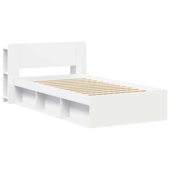 Cadru de pat cu depozitare Alb 90 x 200 cm Lemn prelucrat - WALTI WALTI