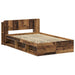Cadru de pat cu depozitare cu headboard Lemn vechi 120 x 190 cm - WALTI WALTI