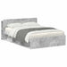 Cadru de pat cu depozitare cu headboard Gri Beton 140 x 200 cm - WALTI WALTI