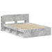 Cadru de pat cu depozitare cu headboard Gri Beton 140 x 200 cm - WALTI WALTI