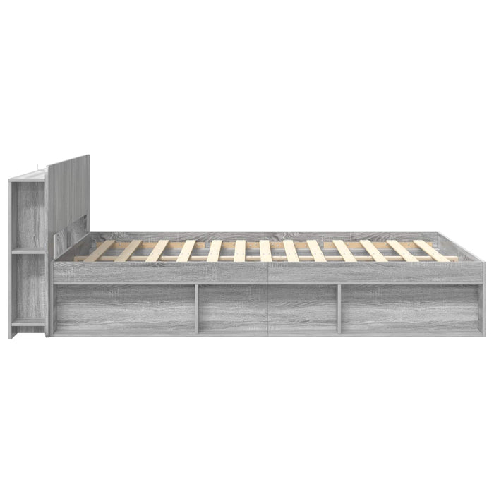 Cadru de pat cu depozitare cu headboard Sonoma gri 140 x 200 cm - WALTI WALTI