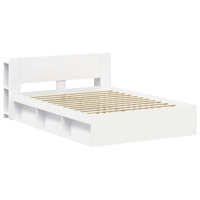 Cadru de pat cu depozitare Alb 140 x 200 cm Lemn prelucrat - WALTI WALTI