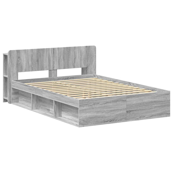 Cadru de pat cu depozitare cu headboard Sonoma gri 150 x 200 cm - WALTI WALTI