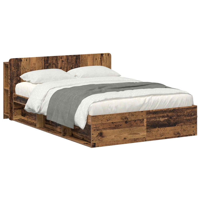Cadru de pat cu depozitare cu headboard Lemn vechi 150 x 200 cm - WALTI WALTI