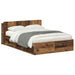 Cadru de pat cu depozitare cu headboard Lemn vechi 150 x 200 cm - WALTI WALTI