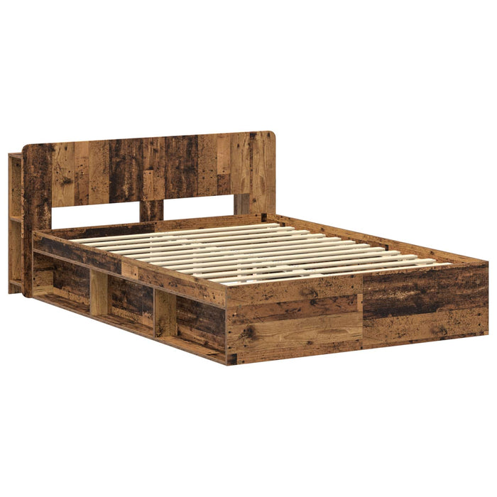Cadru de pat cu depozitare cu headboard Lemn vechi 150 x 200 cm - WALTI WALTI