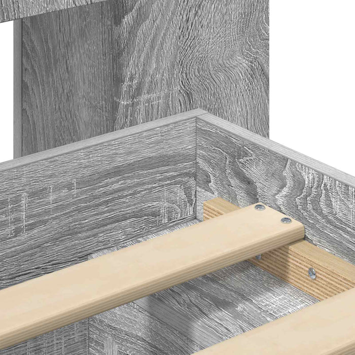 Cadru de pat cu depozitare cu headboard Sonoma gri 200 x 200 cm WALTI
