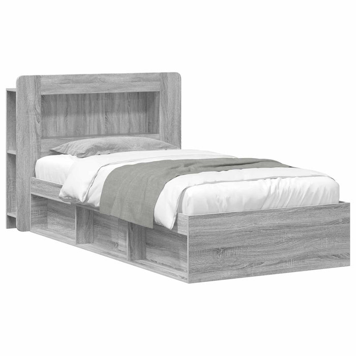 Cadru de pat cu depozitare cu headboard Sonoma gri 75 x 190 cm - WALTI WALTI