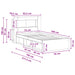 Cadru de pat cu depozitare cu headboard Sonoma gri 75 x 190 cm - WALTI WALTI
