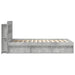Cadru de pat cu depozitare Gri Beton 80 x 200 cm Lemn prelucrat - WALTI WALTI