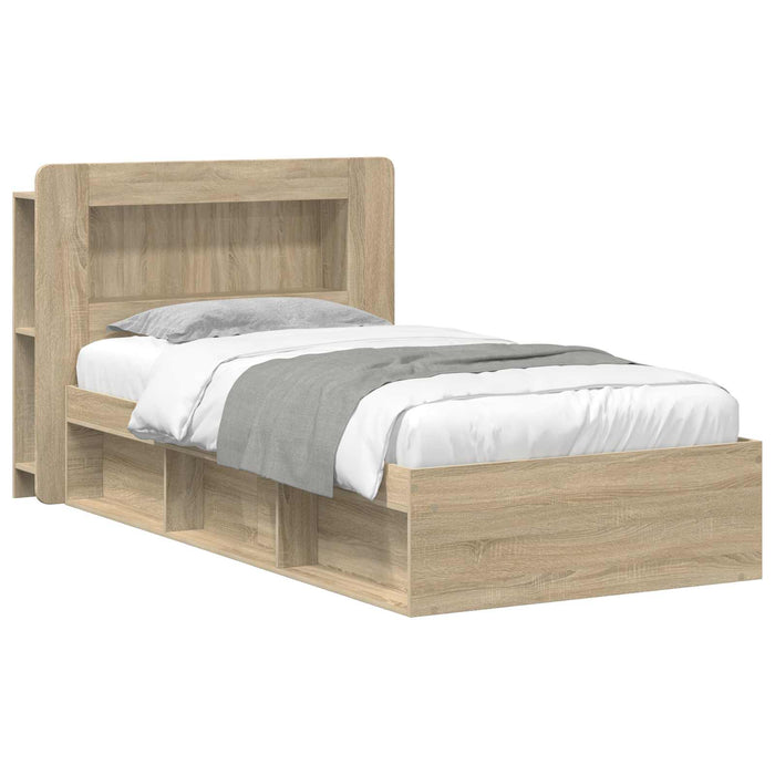 Cadru de pat cu depozitare Stejar Sonoma 90 x 190 cm - WALTI WALTI