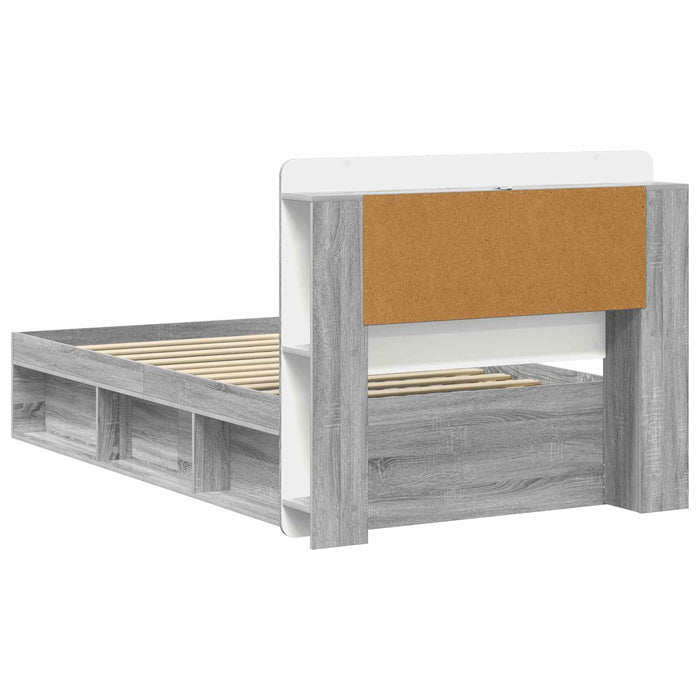 Cadru de pat cu depozitare cu headboard Sonoma gri 100 x 200 cm - WALTI WALTI