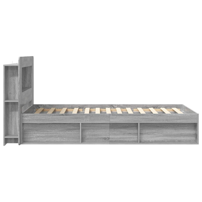 Cadru de pat cu depozitare cu headboard Sonoma gri 100 x 200 cm - WALTI WALTI