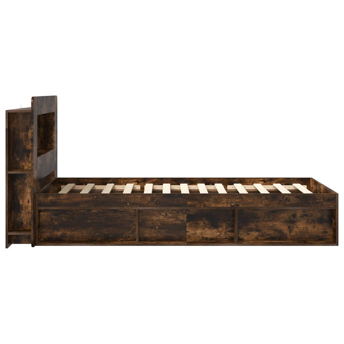 Cadru de pat cu depozitare Stejar fumuriu 100 x 200 cm - WALTI WALTI