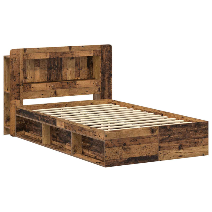 Cadru de pat cu depozitare cu headboard Lemn vechi 120 x 200 cm - WALTI WALTI