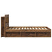 Cadru de pat cu depozitare cu headboard Lemn vechi 120 x 200 cm - WALTI WALTI