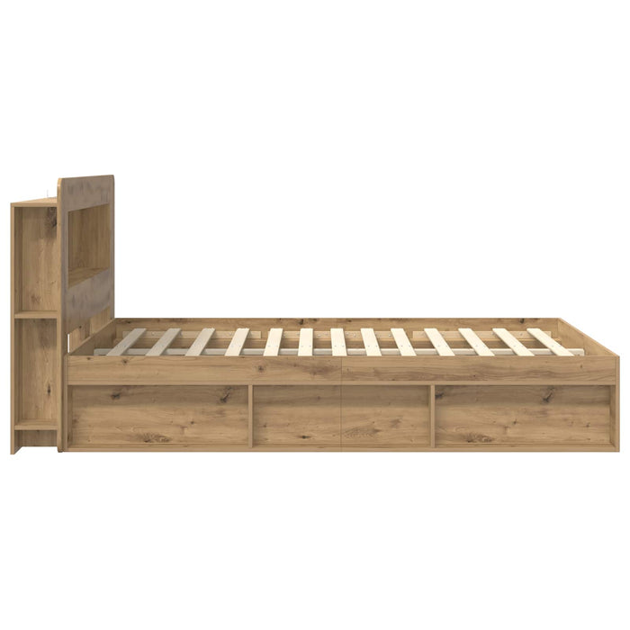 Cadru de pat cu depozitare Stejar Artizanal 140 x 190 cm - WALTI WALTI