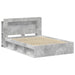 Cadru de pat cu depozitare cu headboard Gri Beton 140 x 190 cm - WALTI WALTI